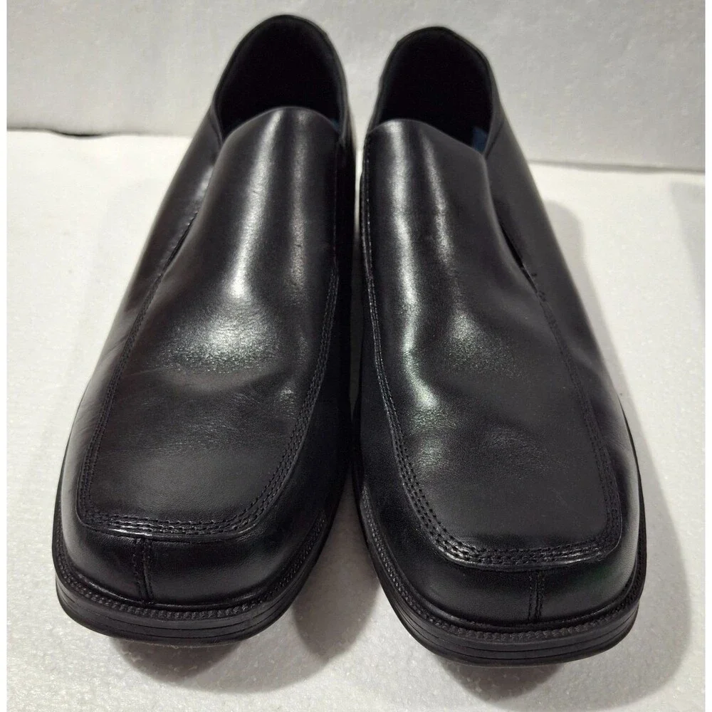 Capital by Rockport Black Leather Slip On Loafers Dress Shoes APM77211 Mens 14 M